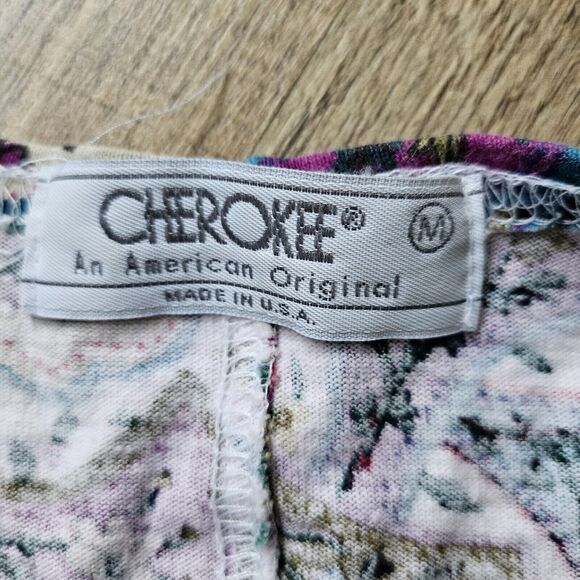 Vintage Cherokee Vivid Graphic Pattern T Shirt Sz MEDIUM Made In USA 90s - Picture 3 of 8